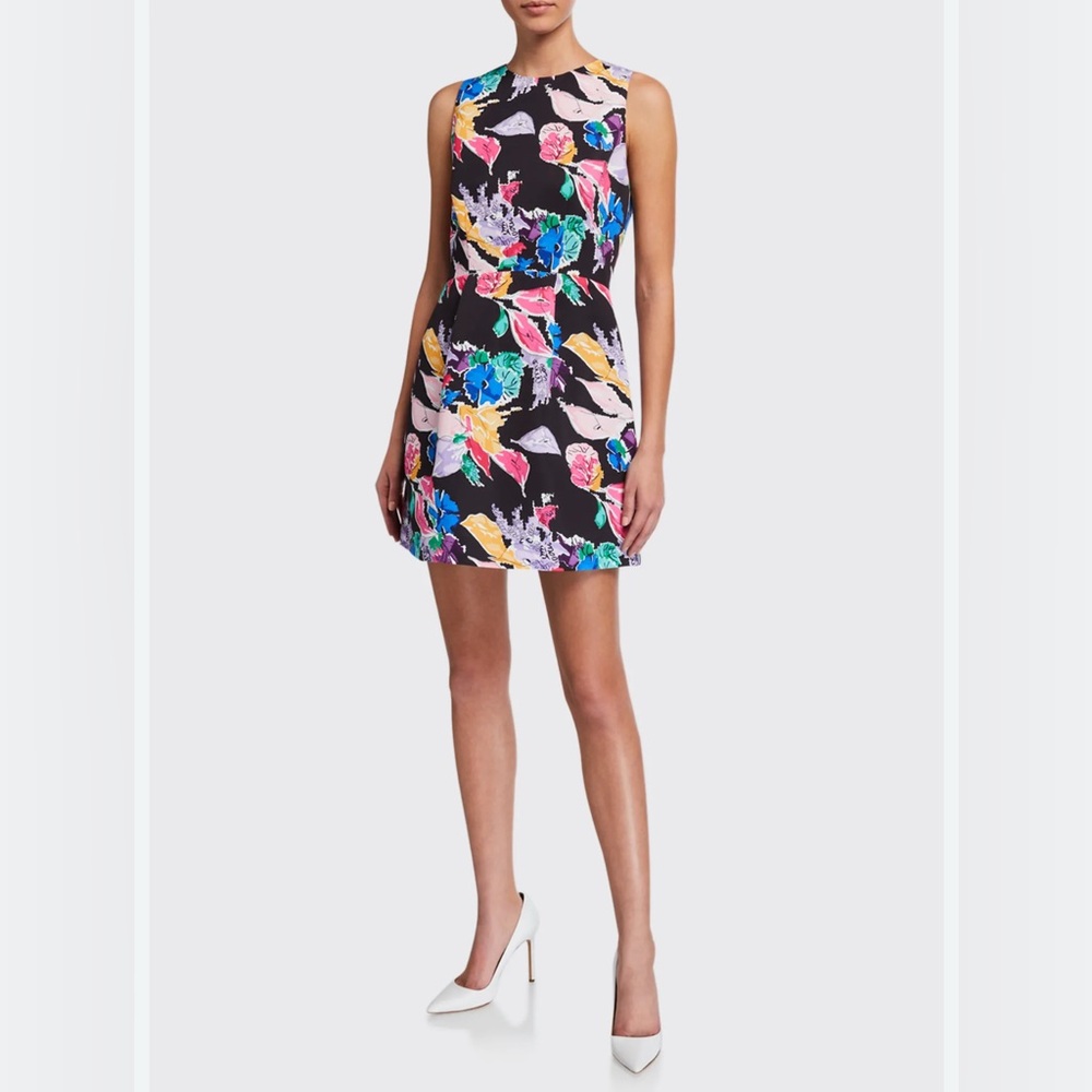 NWT Milly Anabelle Floral Bouquet Faille Sleeveless Dress. SIZE 4
